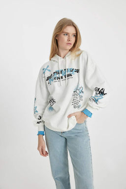 Толстовка с капюшоном и принтом Cool Oversize