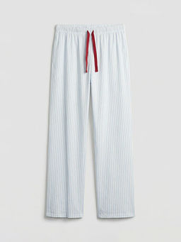 Beli Lastikli ?izgili Kad?n Pijama Alt?