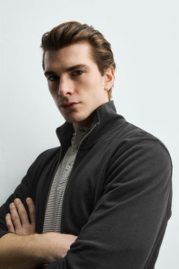 SUDADERA REGULAR FIT CREMALLERA / Gris antracita - Zara фото 5