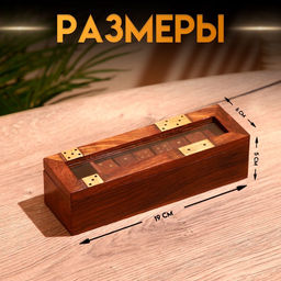 Игра настольная 2 в 1, домино, кубики, 19×6×5 см, дерево шишам