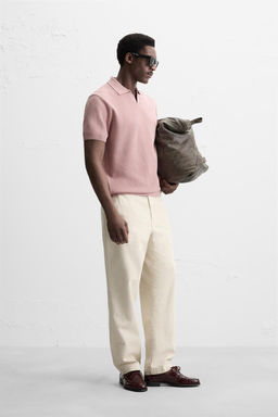TEXTURED KNIT POLO SHIRT - Zara фото 5