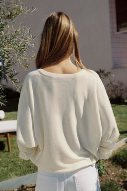 JERSEY PUNTO ESCOTE PICO / Blanco - Zara фото 3