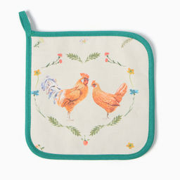 Прихватка Этель Курочка и петух 19х19 саржа,100% х/л,ватин 250г/м2  фото 2
