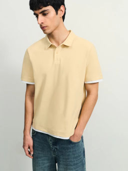 Футболка поло с констрастными вставками / Zarina