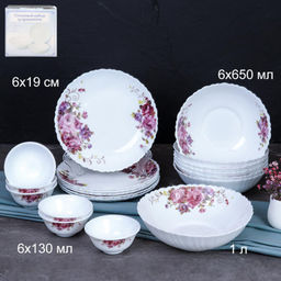 Столовый набор 19 предметов с глубокими розетками / 19/757840/XN (7065) /уп 2/C / серия Розовая композиция - ГалеонТрейд фото 2