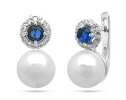 Серьги из серебра жемчуг, См100с