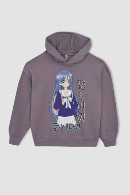 Толстовка оверсайз с капюшоном для девочек - Defacto фото 6