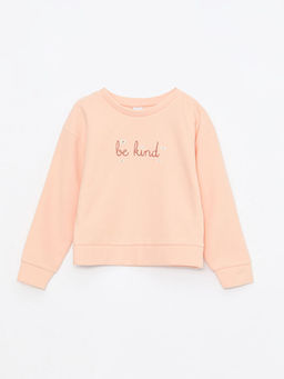 Bisiklet Yaka Nak??l? Uzun Kollu K?z ?ocuk Sweatshirt