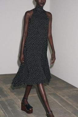 ZW COLLECTION HALTER POLKA DOT DRESS - Zara фото 4