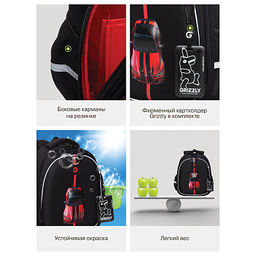 RAz-687-1 Рюкзак школьный с картхолдером на держателе - Grizzly фото 45