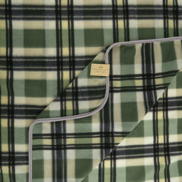Плед/накидка на кнопках 150х100см Зеленый квадрат, флис набивной, полиэстер 100%, плотность 160г/м2, упаковка 15х25см, пояс бумажный, т.м. Домашняя Мода (Россия)  фото 2