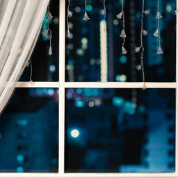 Гирлянда Бахрома 1.8?0.5 м с насадками Ёлки и снежинки, IP20, прозрачная нить, 48 LED, свечение мульти (RG/RB), мигание, 220 В - Luazon lighting фото 4