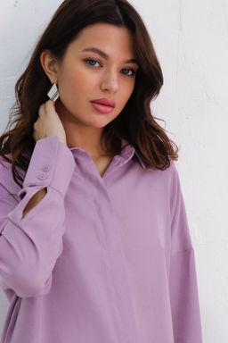 Базовая удлинённая рубашка свободного силуэта - Martichelli фото 104