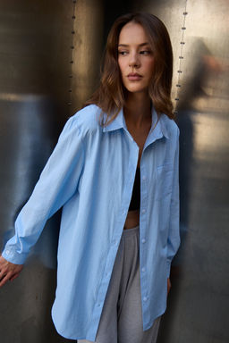 Рубашка оверсайз в полоску хлопковая