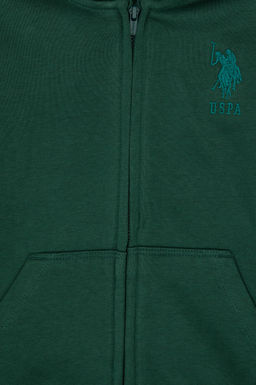 Erkek _ocuk Koyu Ye_il Basic Kap__onlu Sweatshirt Sepette S_rpriz _ndirim - U.s. polo assn фото 3