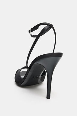 SATIN-EFFECT HIGH-HEEL SANDALS - Zara фото 6