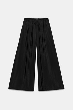 PANTAL?N PALAZZO FLUIDO CORD?N / Negro - Zara фото 6