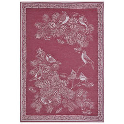 07с-39ЯК 50*70 Полотенце "Зимние птицы" цв. бордо