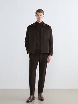 Regular Fit Uzun Kollu Kadife Erkek G?mlek Ceket