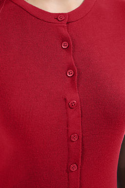 K?rm?z? Bisiklet Yaka Ince Triko Ince Bluz TWOSS25BZ00300