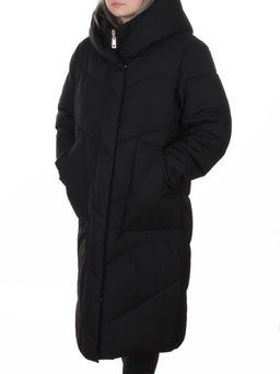 8836 BLACK Пальто зимнее женское (150 гр. холлофайбер)