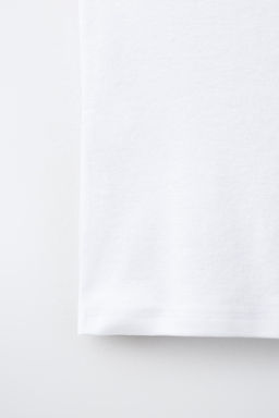 CAMISETA LISA ALGOD?N Y MODAL / Blanco - Zara фото 4