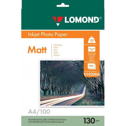 Фотобумага LOMOND двусторонняя матовая 130г A4 100л 0102004