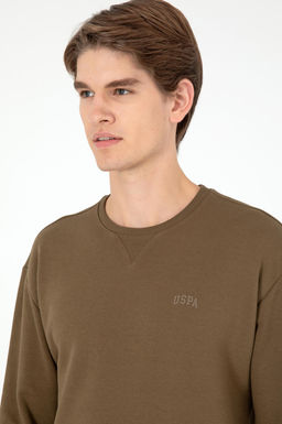 Мужской базовый свитшот цвета хаки - U.s. polo assn фото 2