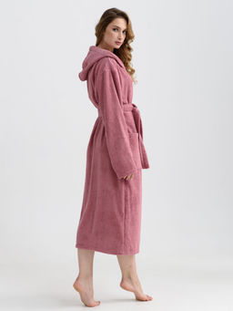 Халат женский Оптима Банный хлопок махра сухая роза фото 2