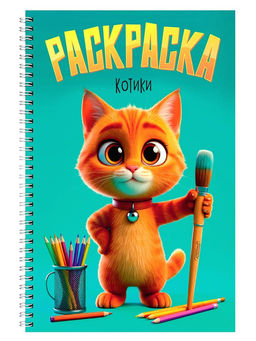 Раскраска Проф-Пресс на гребне "Котики" (35691-1) А5, 48стр.