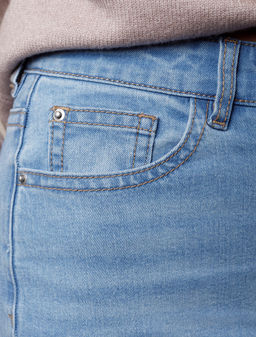 Джинсы мом фит из мягкой эластичной джинсы 12OZ - Vilatte фото 4