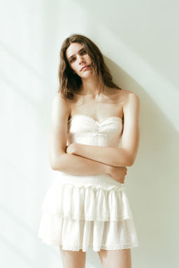 Vestido bandeau con cuerpo nido de abeja - H&m фото 3