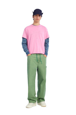 CAMISETA EFECTO REV?S TEXTO LAVADO CRUSH / Rosa