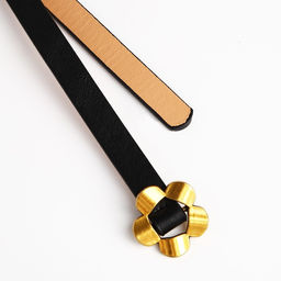 Ремень женский, ширина 1 см, пряжка металл, цвет чёрный - Simaland фото 2