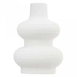 Ваза керамическая "Гвинея" 450мл, д10,3см h15см, д/горла - 2,2см, матовая, фактурная глазурь, цвет - белый, в коробке (Китай)