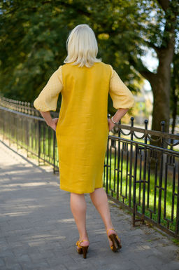 100% ЛЁН Платье футляр - Новый лен фото 5