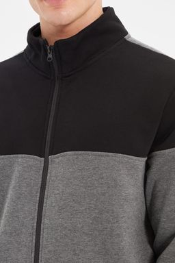 TRENDYOL MAN Lacivert-Gri Melanj Regular Fit Uzun Kollu Dik Yaka Fermuarl? Sweatshirt TMNAW22SW0720 - Trendyolmilla фото 8
