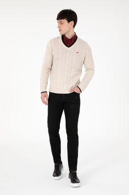 Erkek Regular Fit V Yaka Ta_ Yaka Detayl_ Kazak - U.s. polo assn фото 4