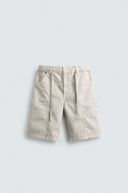 BERMUDA BAGGY FIT CINTUR?N / Piedra