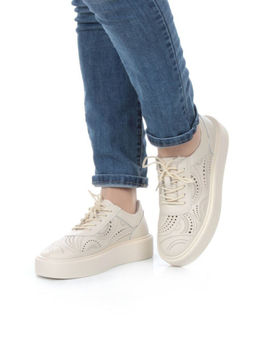 05-PDD166-1 BEIGE Кроссовки женские (натуральная кожа)
