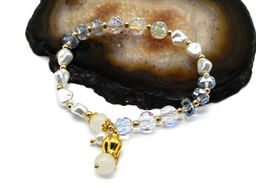 Браслет "Тюльпан", цв.белый, 17см