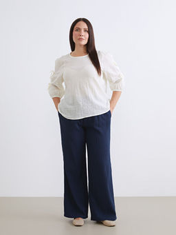 Beli Lastikli Dokulu Geni? Pa?a Kad?n Pantolon