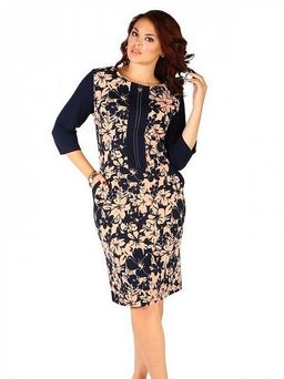 Платье 410 кремовые цветы