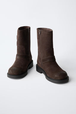 LEATHER BUCKLE BOOTS - Zara фото 12