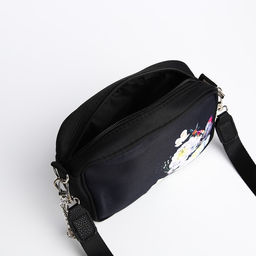 Сумка молодёжная текстильная Цветы, 19*14*6 см, черный - Nazamok фото 6