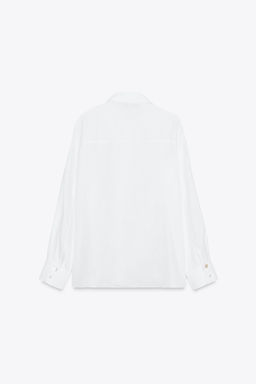 100% LINEN SHIRT WITH CONTRASTING BUTTONS - Zara фото 20