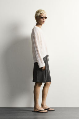 BERMUDA RELAXED FIT RELIEVE / Gris Antracita - Zara фото 3