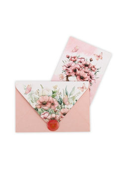 Цена за 5 шт. Конверт для денег с открыткой и наклейкой «Нежные цветы», тиснение, акварельный картон, 16 х 11 см