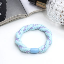 Цена за 12 шт. Резинка для волос «Спорт элит», плетение штрихи, 5 см, голубая