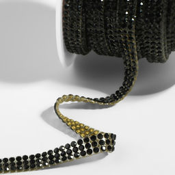 Стразы термоклеевые, d=2×7 мм, 4.5±0.5 м, чёрные